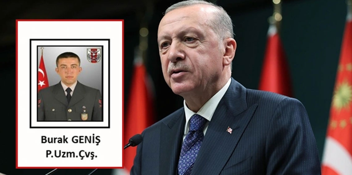 Cumhurbaşkanı Erdoğan'dan şehit ailesine başsağlığı mesajı