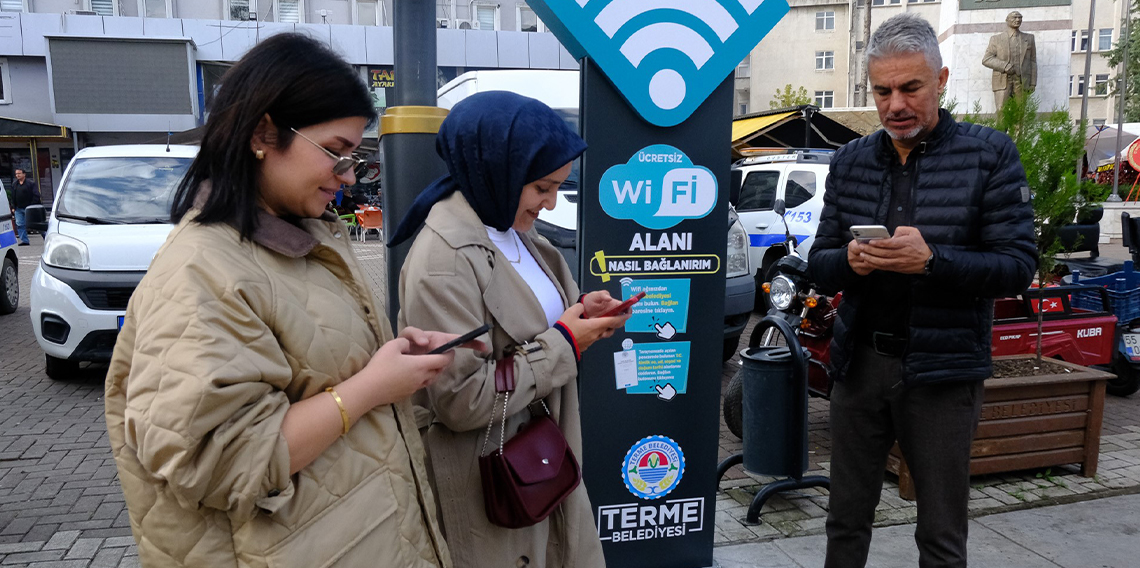 Samsun Terme'de  ücretsiz Wi-Fi hizmeti başladı