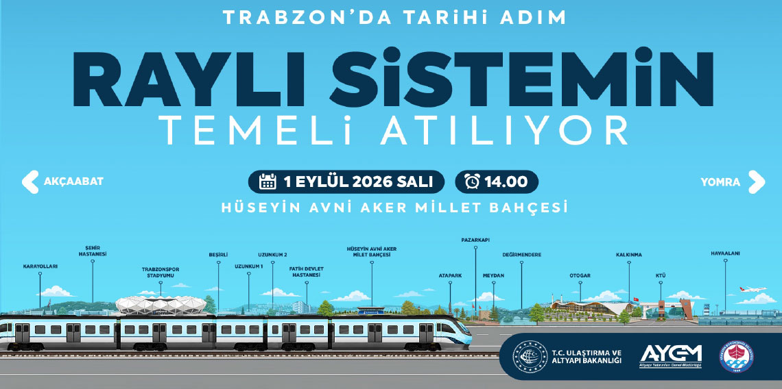 TRABZON'DA TARİHİ ADIM RAYLI SİSTEMİN TEMELİ ATILIYOR İLANI