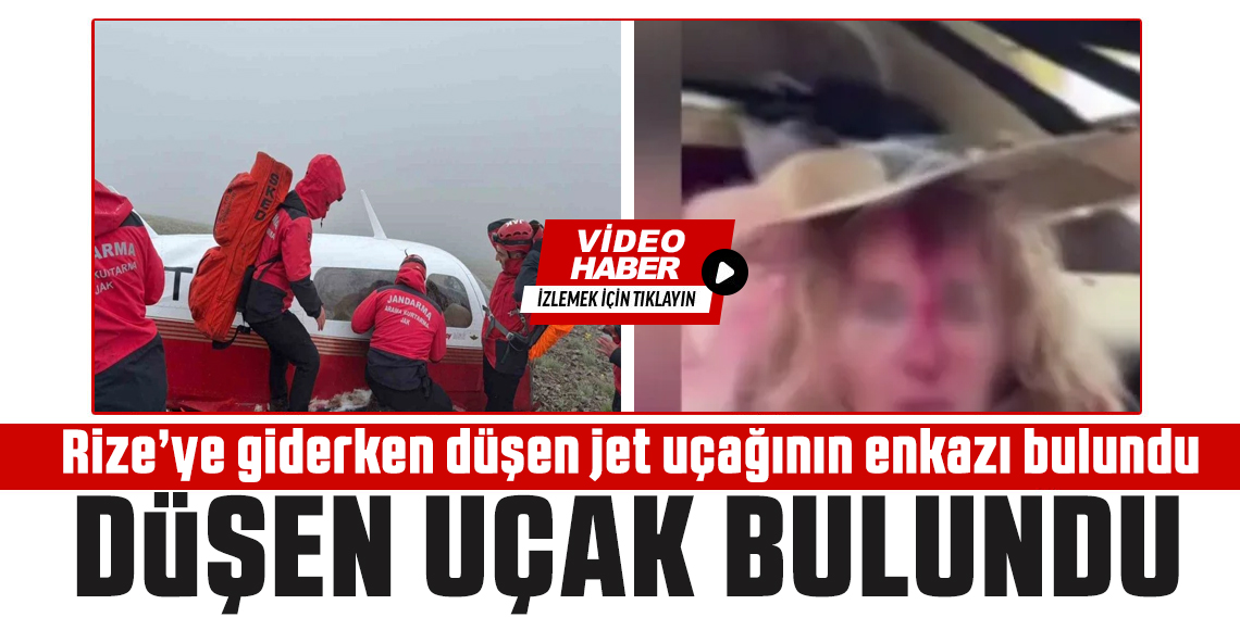 Rize’ye giderken düşen jet uçağının enkazı Rize-Bayburt sınırında JAK timi tarafından bulundu