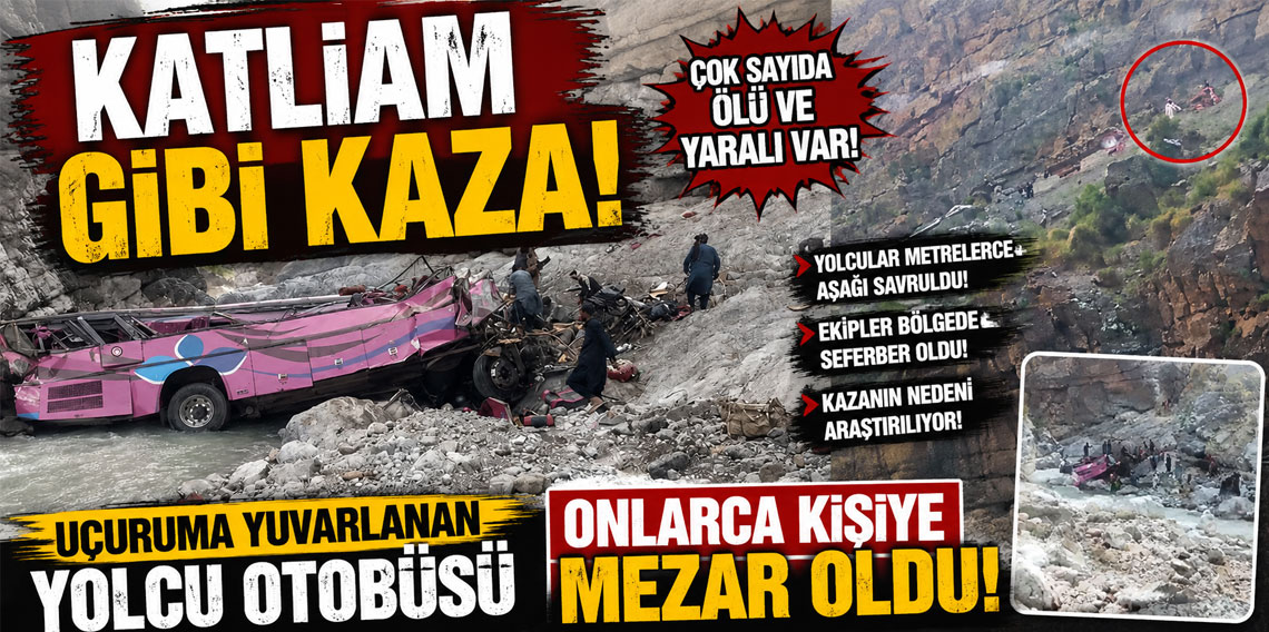 KATLİAM GİBİ KAZA! UÇURUMA YUVARLANAN YOLCU OTOBÜSÜ ONLARCA KİŞİYE MEZAR OLDU!