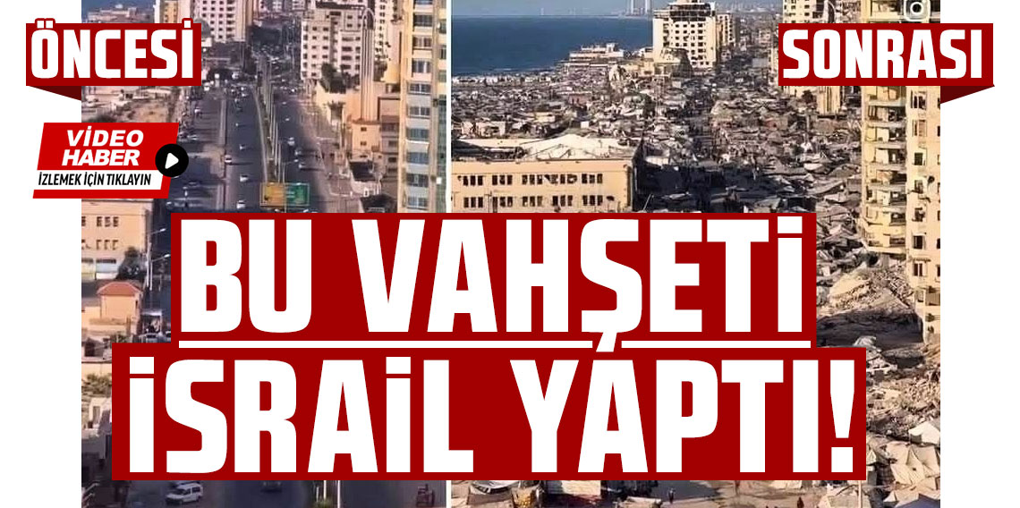 Gazze'de İsrail'in neden olduğu yıkım havadan görüntülendi