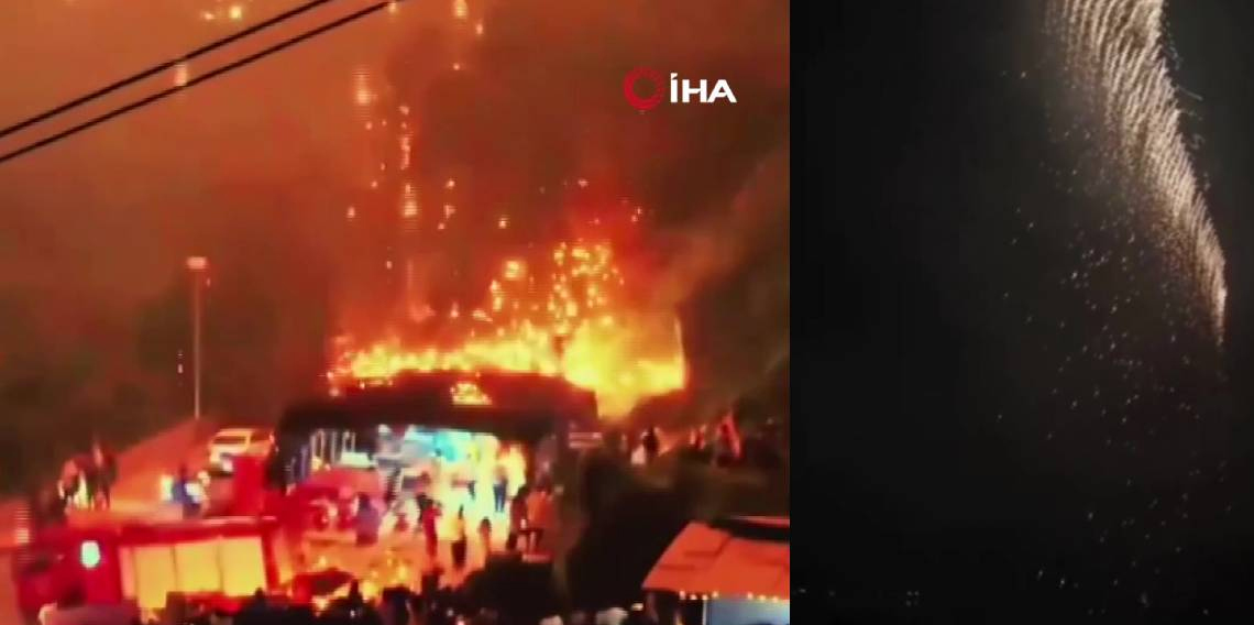 Çin’deki İHA’lı havai fişek gösterisi kontrolden çıktı, gökten alev topu ve kıvılcım yağdı