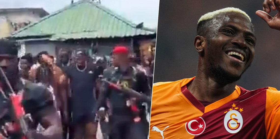 Victor Osimhen uzun namlulu silahlı korumalarla dolaştı