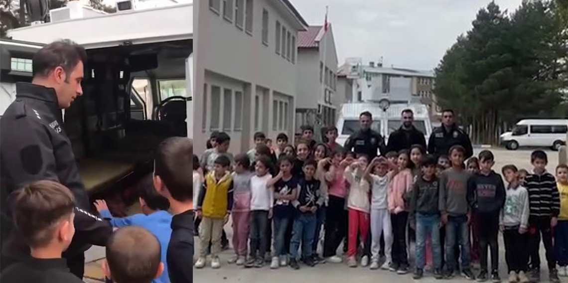 Polise selam veren öğrencilere shortland sürprizi