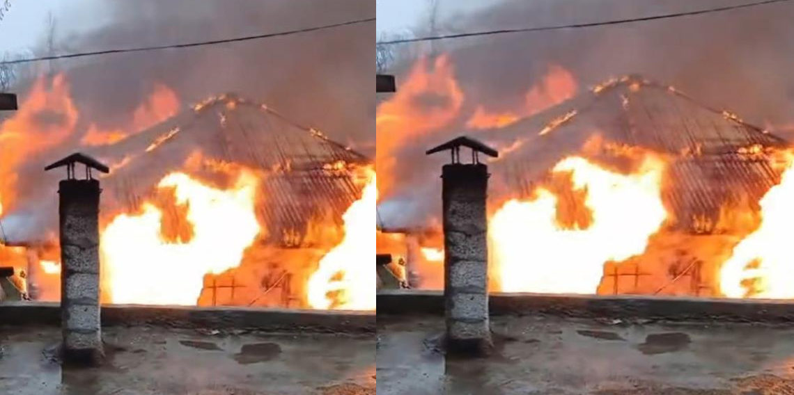 Giresun'da çıkan yangında ev kullanılamaz hale geldi