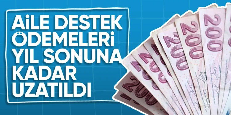 Aile destek ödemeleri, yıl sonuna kadar uzatıldı