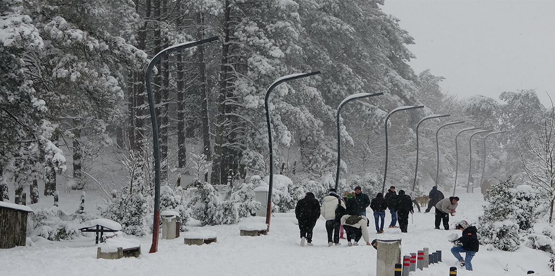 Ordu'da kar yağışı eğlenceye dönüştü