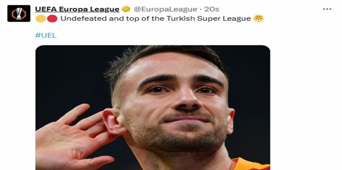 UEFA paylaşımına tepki