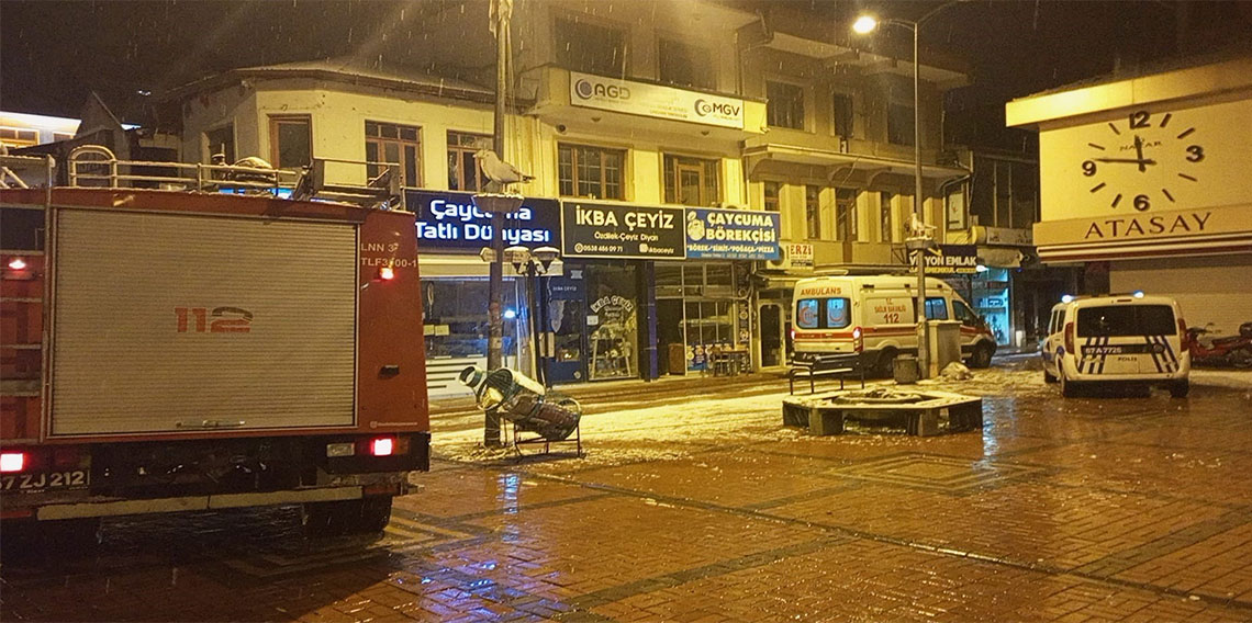 Zonguldak'ta pelet sobası yangın çıkardı