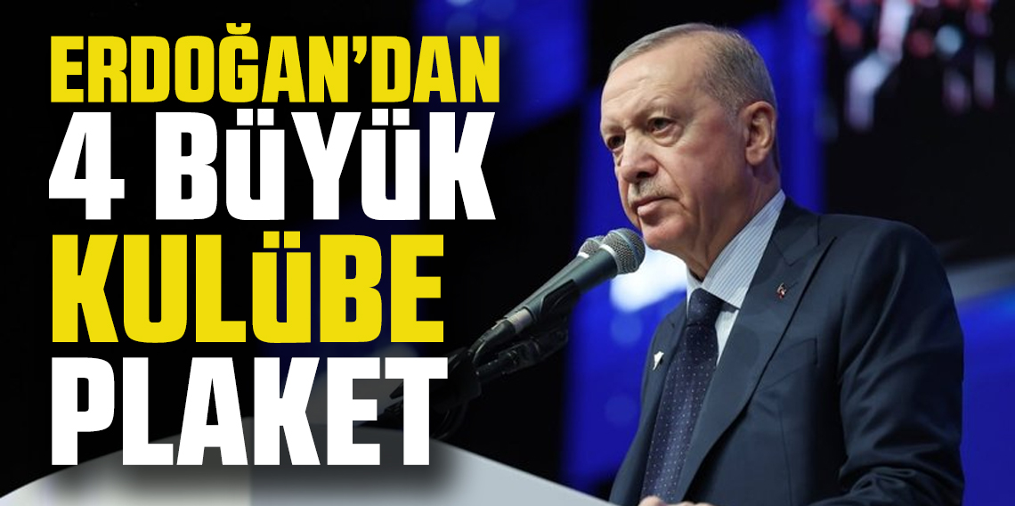 Recep Tayyip Erdoğan'dan TFF ve 4 büyük kulübe plaket