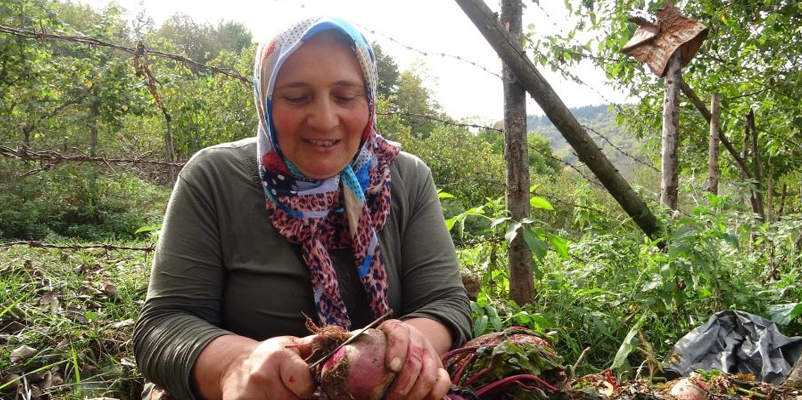 Giresun’da kadınlar geleneksel yöntemlerle kışlık yiyeceklerini hazırlıyor