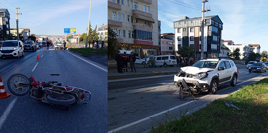 Samsun'da motosiklete otomobil çarptı: 2 ağır yaralı