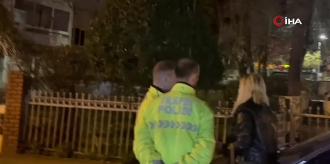 Polislerin alkollü sürücü ile sabır sınavı