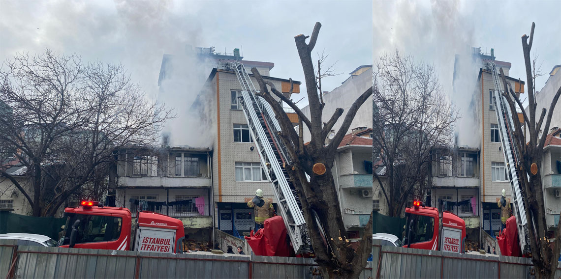 Küçükçekmece'de korkutan yangın