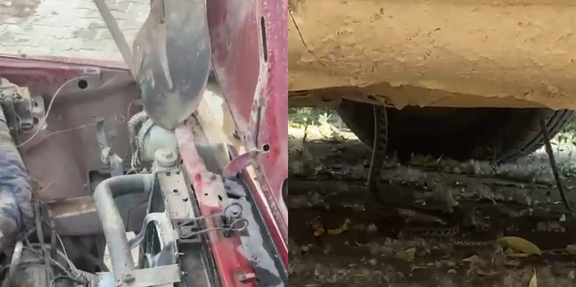 Tokat'ta aracın motor kısmına giren yılanı itfaiye ekipleri kürekle yakaladı
