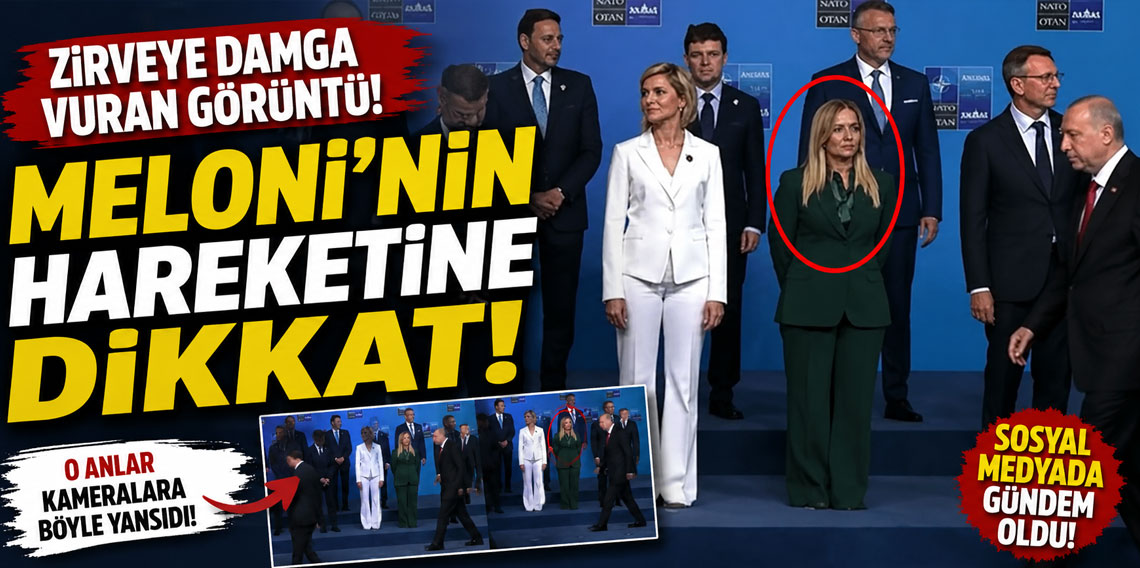 Aile fotoğrafında dikkat çeken an! Meloni, Trump'ı görünce başını çevirdi