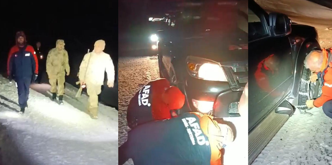 Gümüşhane'de yaylada kar nedeniyle mahsur kalan vatandaşlar kurtarıldı