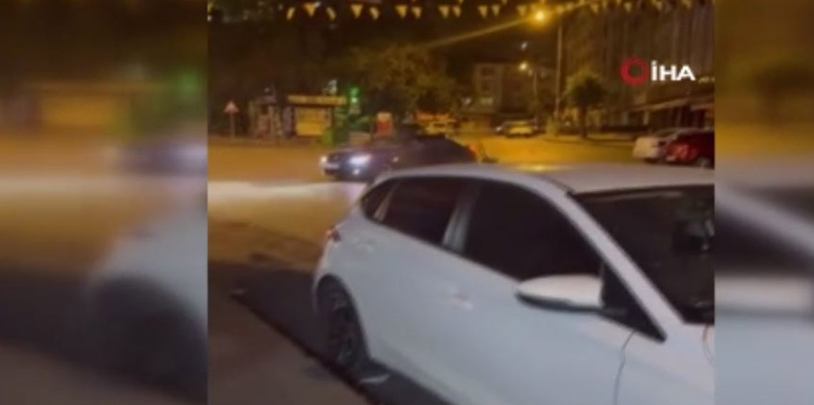 Yolu kapatıp drift atan trafik magandası kamerada
