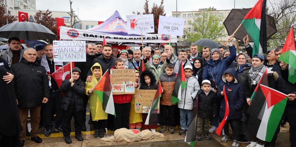 Bafra’da Gazze için miting