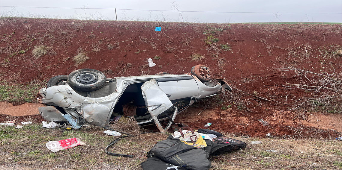 Yoldan çıkan otomobil takla attı: 4 yaralı