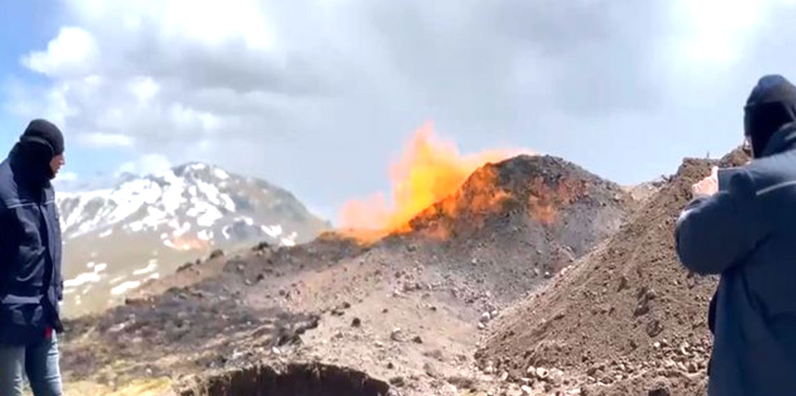 Giresun'a gelen gaz hattında yangın! Yıldırım isabet etti