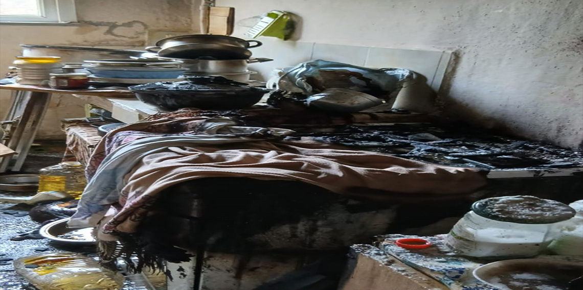Açık unutulan tüp yangına neden oldu