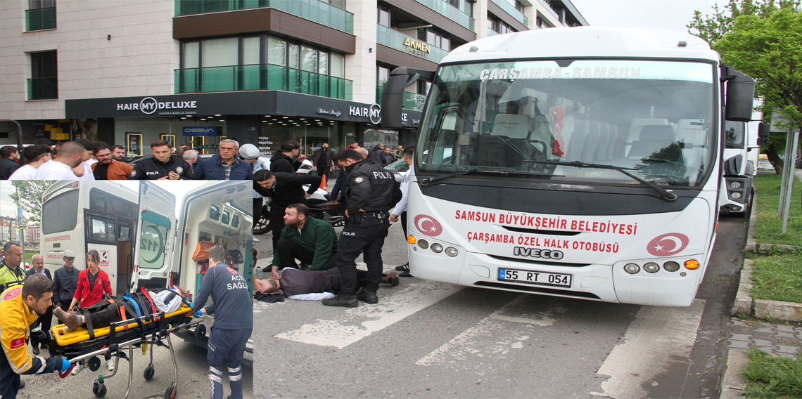 Halk otobüsünün çarptığı yaya yaralandı