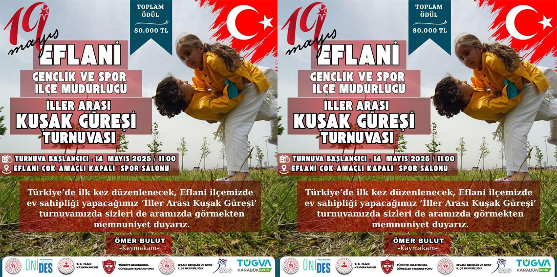 Eflani’de İller Arası Kuşak Güreşi Turnuvası düzenlenecek