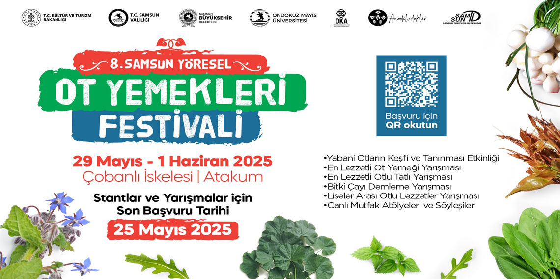 Samsun Yöresel Ot Yemekleri Festivali'nde bin 800'ün üzerinde yenilebilir ot ve lezzet tanıtılacak