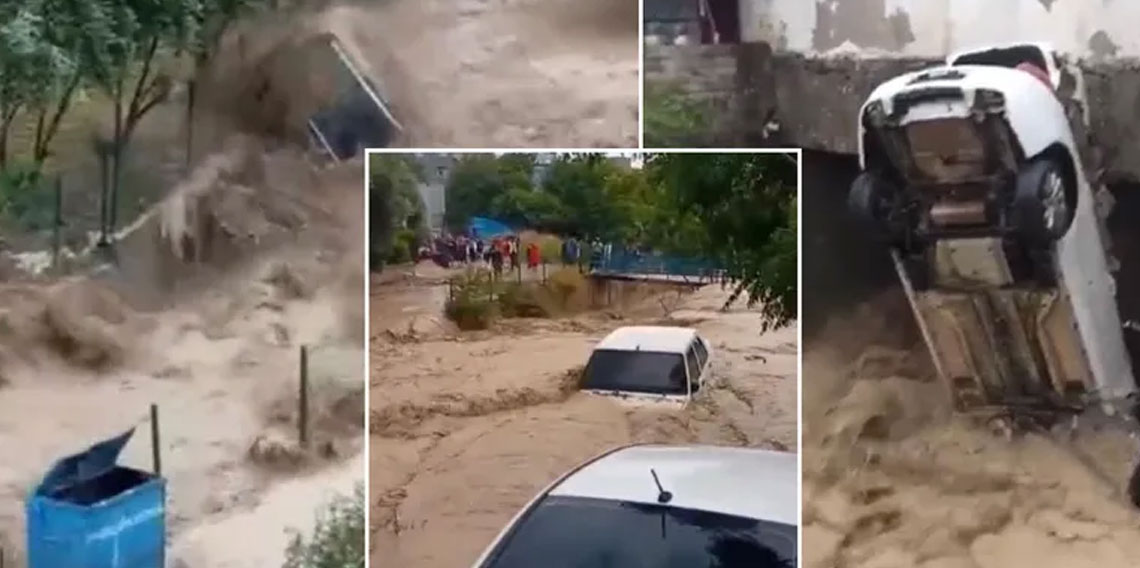 Osmaniye Kadirli’de sağanak yağış: Bülbül Deresi taştı, araçlar sürüklendi