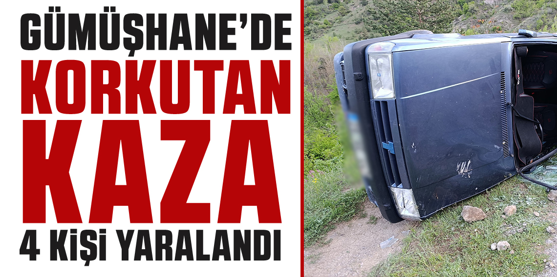 Gümüşhane'de Otomobil Kontrolden Çıkarak Yuvarlandı!