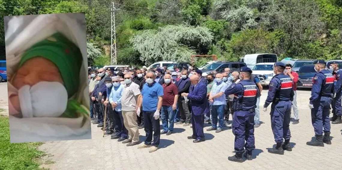 Son kurban Metehan bebek: Cenazeye katılanlara maske dağıtıldı