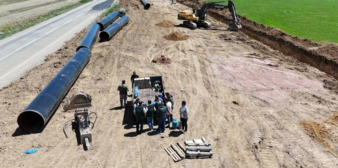 Bayburt Kırklartepe Barajı sulama inşaatında çalışmalar devam ediyor