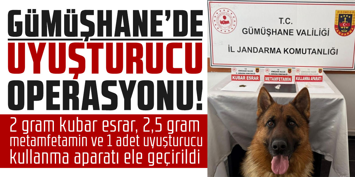 Gümüşhane’de uyuşturucu operasyonu!