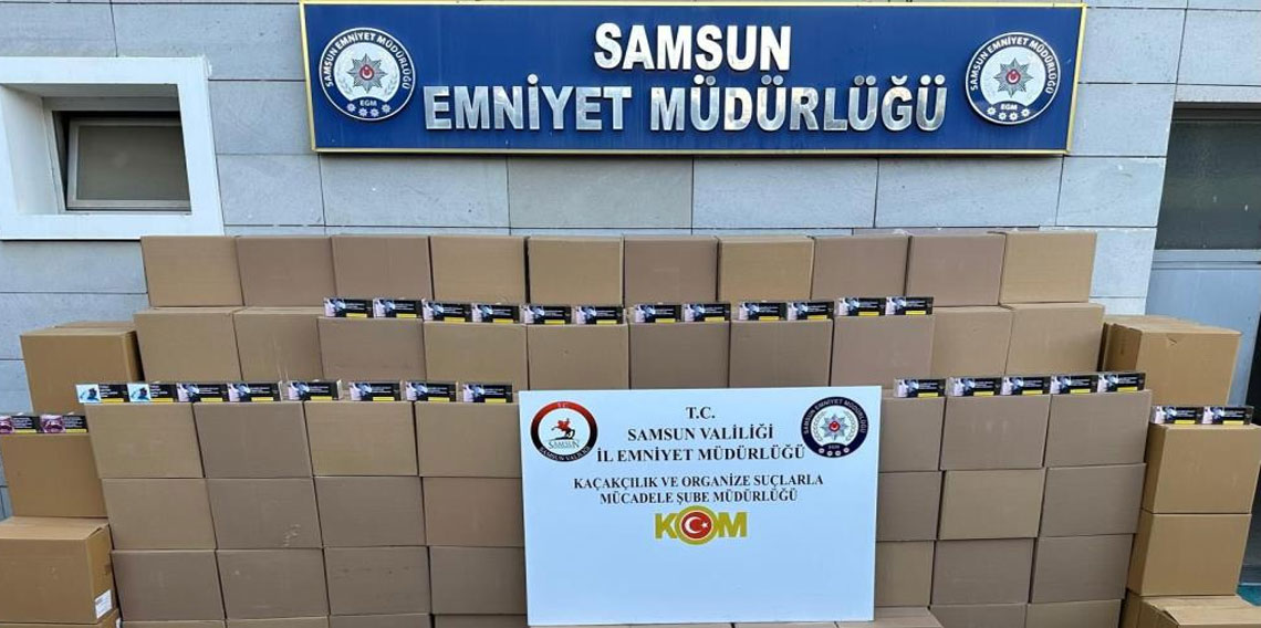 Samsun’da 2 milyon 260 bin adet kaçak makaron ele geçirildi
