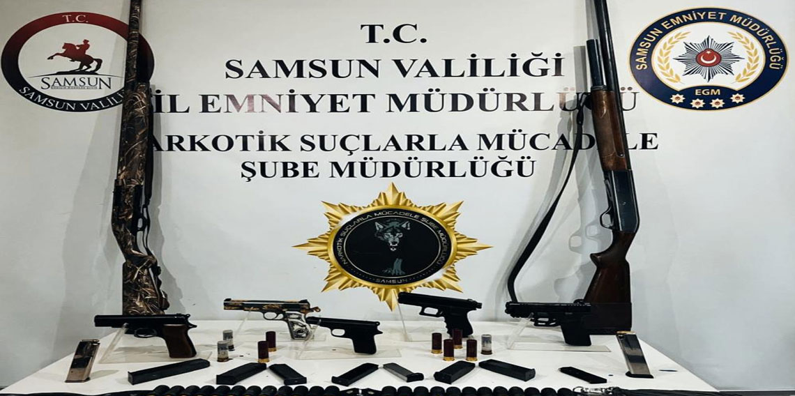 Samsun'da 5 tabanca ele geçirildi: 2 gözaltı