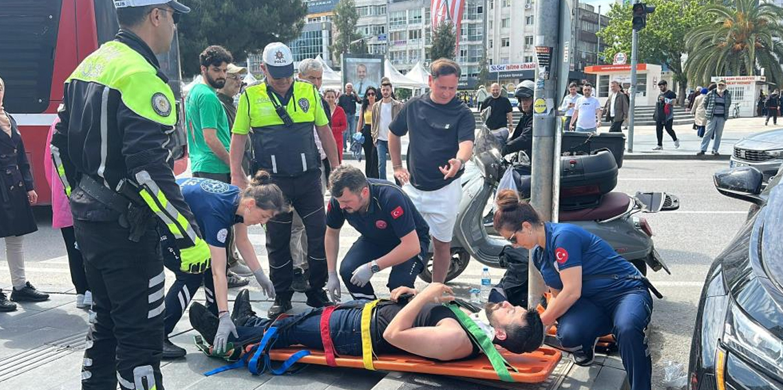 SUV tipi araç ile motosiklet çarpıştı: 1 yaralı