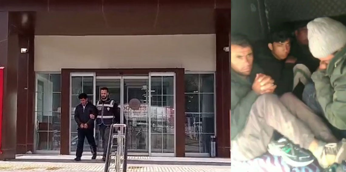 Otobüsün bagaj kısmında 10 düzensiz göçmen yakalandı