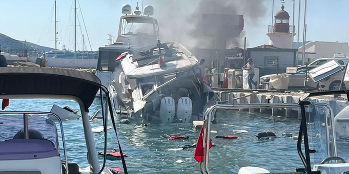 Bodrum'da büyük panik! Teknede patlama oldu, yaralılar var