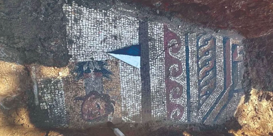 Kahramanmaraş'ta altyapı çalışmasında 1500 yıllık mozaik bulundu