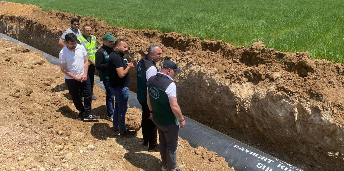 Bayburt'ta Kırklartepe Barajı sulama inşaatında çalışmalar devam ediyor