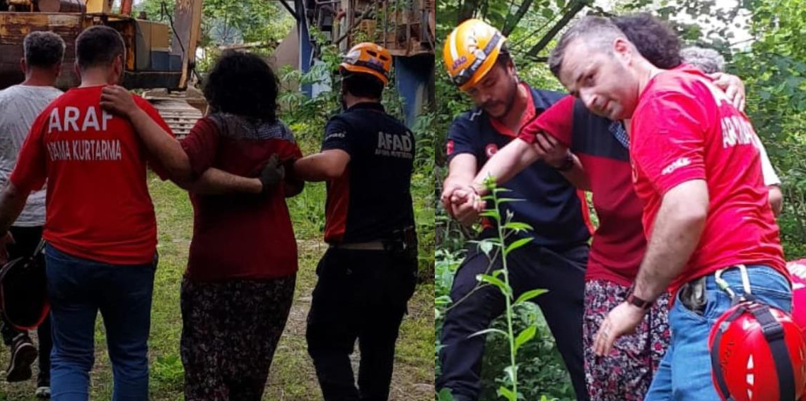 Rize'de kendisinden haber alınmayan kadın, arama ekipleri tarafından bulundu