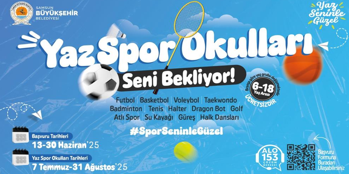 Samsun'da yaz spor okulları için başvurular başladı