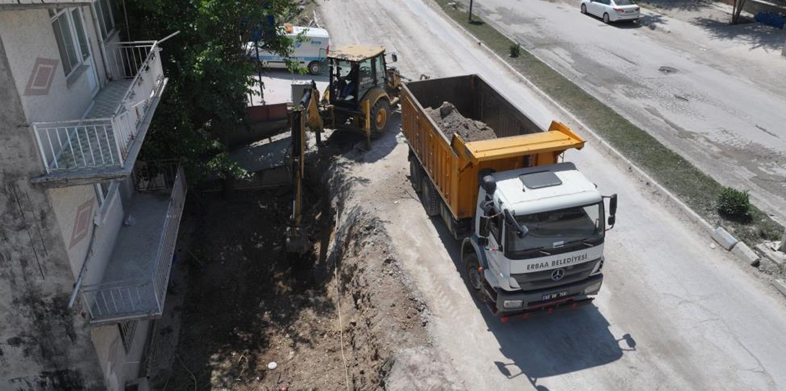 Alternatif hastane yolu için Erbaa'da yol yenileme çalışmaları başladı