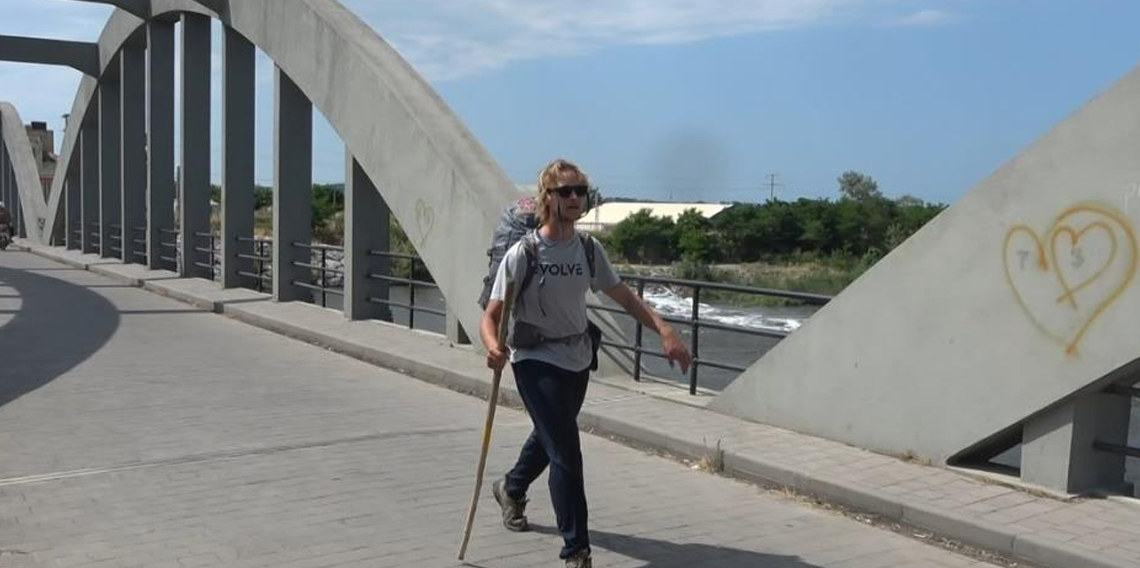 Otostopla dünya turu yapan Felix Samsun'da