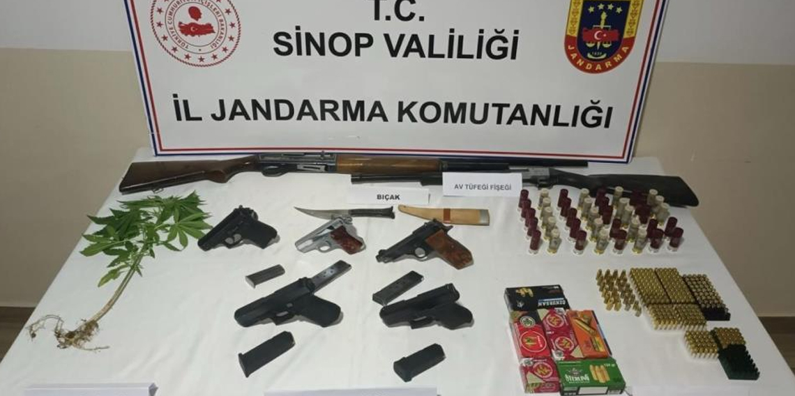 Sinop'ta silah ve uyuşturucu operasyonu: 3 gözaltı