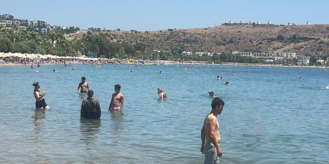Bodrum kavruldu hava sıcaklığı 44 dereceye ulaştı