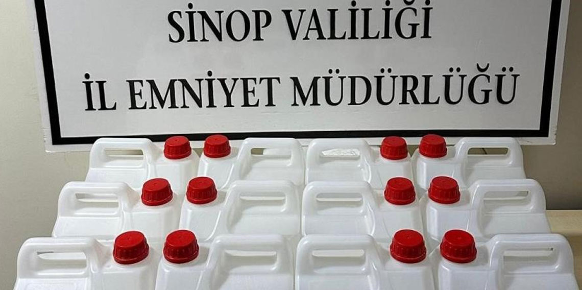Sinop'ta 60 litre etil alkol ele geçirildi