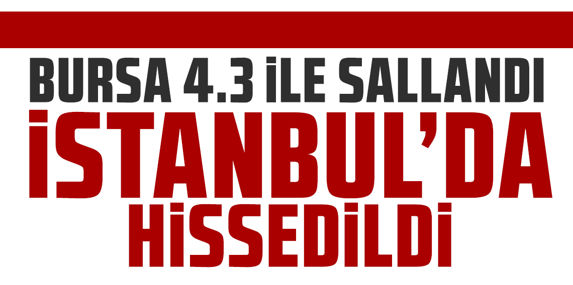 Bursa 4.3 ile sallandı! İstanbul'da hissedildi!